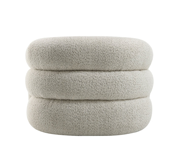 English Elm Irma Gray Boucle Chair Swivel — Cozy Textured Bouclé Upholstery, Full-Foam Seat, 360° Rotation, No Assembly Required B2726P271005