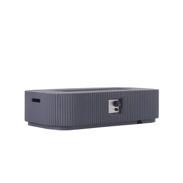 English Elm Outdoor Rectangular Mgo Concrete Fire Pit 50000 Btu Propane Patio Focal Point Gray N772P409034G