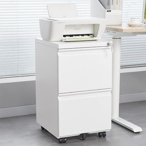English Elm [requires Assembly] Locking Steel File Cabinet Two Drawers Mobile Wheels Home Office Storage T3625P453425