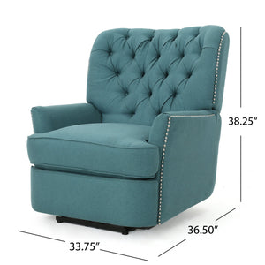 English Elm Christopher Knight Home® - Indulge Electric Recliner with Teal Fabric, Copper Accents, Power Lift Recline and Plush Comfort 61375.00DTE