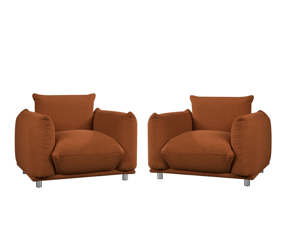 English Elm Sherpa Oversized Sherpa Accent Chair 42" Plush Lambswool Upholstered Armchair with Metal Legs, Brown Cozy Reading Sofa W542122033