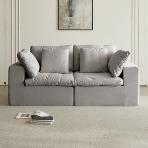 English Elm Modular Sectional Sofa - Space-Saving Comfort & Durability, Modern Light Gray Sleeper Couch For Homes W3622S00007