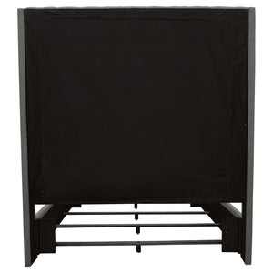 English Elm Grey Button Tufted Upholstered California King Bed Tall Headboard Elegant Bedroom B062S01815