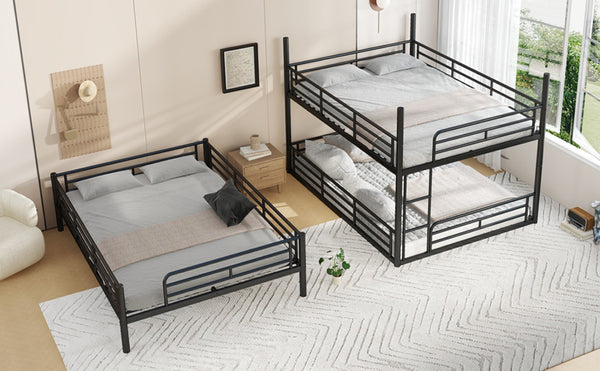 English Elm Twin Xl Solid Pine Loft Bed with Built-in Led Lighting and Storage Shelves Black W1580S00582