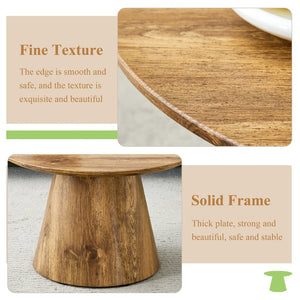 English Elm Natural Wood Grain Mdf Round Coffee Table for Small Living Rooms and Cozy Spaces W2920P375102