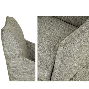 English Elm Upholstered Skirted Arm Chair with Hidden Casters Padded Seat for Dining Rooms B035P341172
