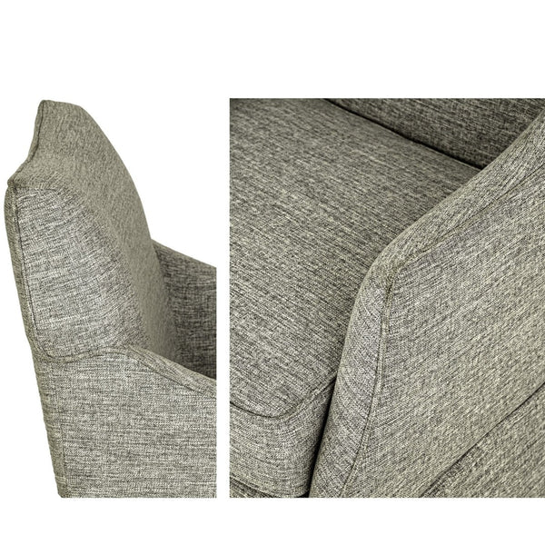 English Elm Upholstered Skirted Arm Chair with Hidden Casters Padded Seat for Dining Rooms B035P341172