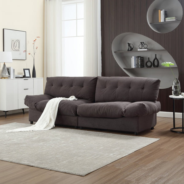 English Elm Cloud Style Sofa - Plush Teddy Velvet 2-Seater Couch For Cozy Living Room & Apartment Spaces W2705S00001-GIGA