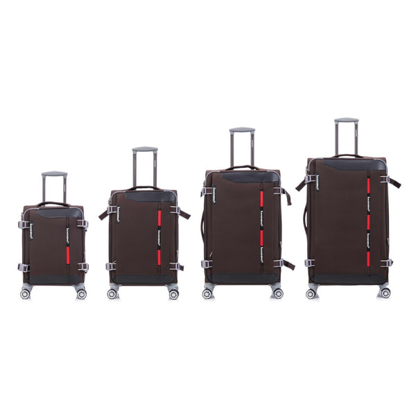 English Elm Softside Expandable Spinner Luggage Set Four Piece Lightweight Travel Collection Coffee T3292P343882