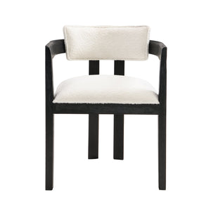 English Elm Christopher Knight Home® - N771P197053H Bouclé Upholstered Dining Chair with Wire-Brushed Rubberwood Frame, Modern Comfort Beige+Black N771P361737H