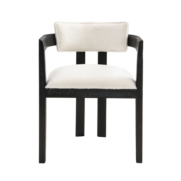 English Elm Christopher Knight Home® - N771P197053H Bouclé Upholstered Dining Chair with Wire-Brushed Rubberwood Frame, Modern Comfort Beige+Black N771P361737H