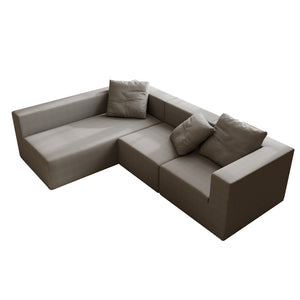 English Elm L Shaped Modular Sectional Sofa - 110" Corduroy Comfort With Movable Ottoman For Stylish Living Spaces W3670S00002