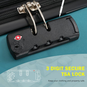 English Elm Luggage Set 5 Piece Abs Hardside Expandable Spinner Wheels Tsa Lock Travel Bags Dark Green N732P326115F