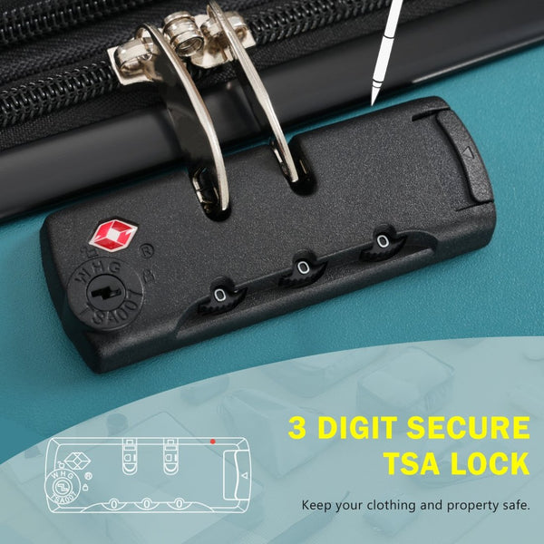 English Elm Luggage Set 5 Piece Abs Hardside Expandable Spinner Wheels Tsa Lock Travel Bags Dark Green N732P326115F