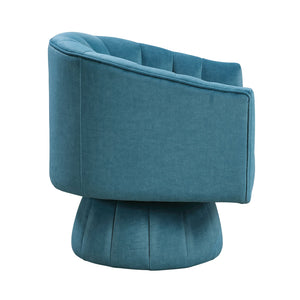 English Elm Dark Teal Velvet Swivel Barrel Chair with Channel Stitching, 360° Comfort Seat, Modern Luxury Design B011P329259