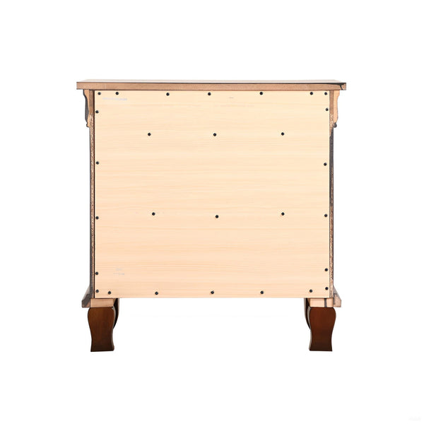 English Elm Triton Cappuccino Nightstand with Felt-Lined Top Drawer, Dovetail Construction, Nickel Hardware Accents B078118442