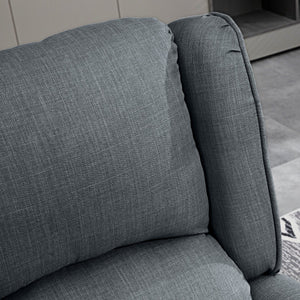 English Elm HOMCOM Linen Massage Recliner Chair with Heat & Dual Motors, Wingback Push-Back Sofa w/ Footrest and Side Pocket Charcoal grey W2225P200664