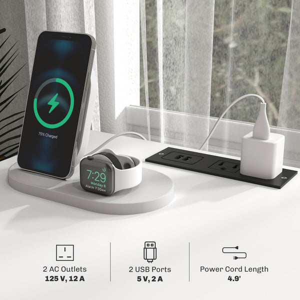 English Elm Homcom Modern 3-Tier End Tables Set With Usb Ports, Led Lights, Storage Drawer For Stylish Living Rooms W2225P229085