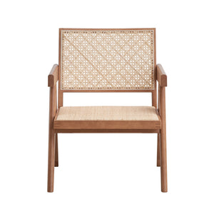 English Elm Casual Rattan Accent Chair 24"W x 26"D Mid-Century Natural Finish Compact Stylish Seating for Home B2741P333932