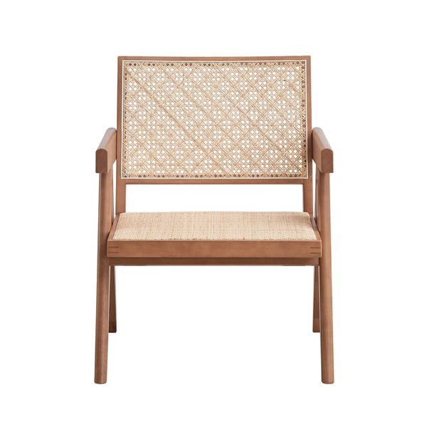 English Elm Casual Rattan Accent Chair 24"W x 26"D Mid-Century Natural Finish Compact Stylish Seating for Home B2741P333932