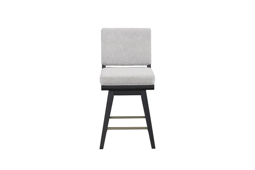 English Elm Latte Swivel Counterstool Set Wood Frame Auto-return Seat for Kitchen Islands Black B2699P469524