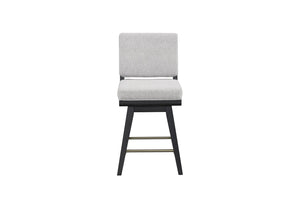 English Elm Latte Swivel Counterstool Set Wood Frame Auto-return Seat for Kitchen Islands Black B2699P469524