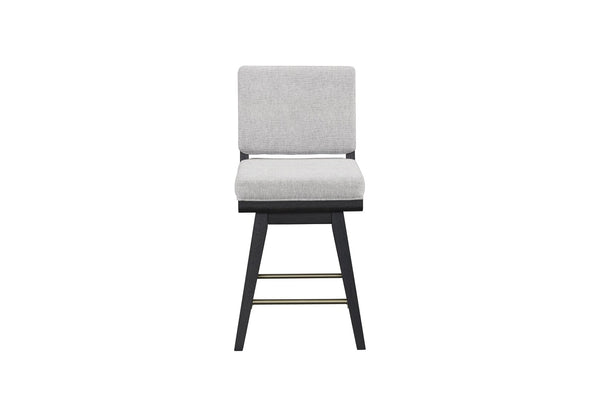 English Elm Latte Swivel Counterstool Set Wood Frame Auto-return Seat for Kitchen Islands Black B2699P469524