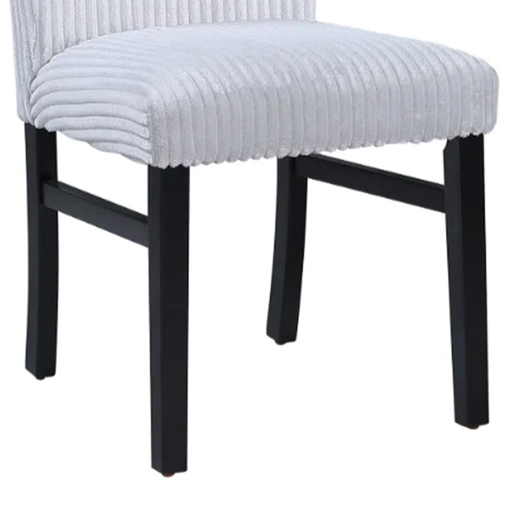 English Elm Ticy Upholstered Dining Side Chairs Set of 2 Gray Fabric Curved Back Tapered Legs B056P417081