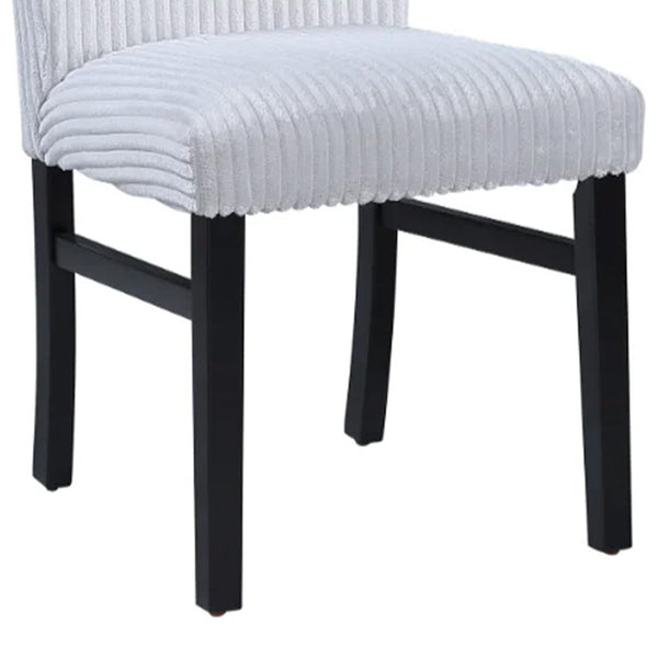English Elm Ticy Upholstered Dining Side Chairs Set of 2 Gray Fabric Curved Back Tapered Legs B056P417081