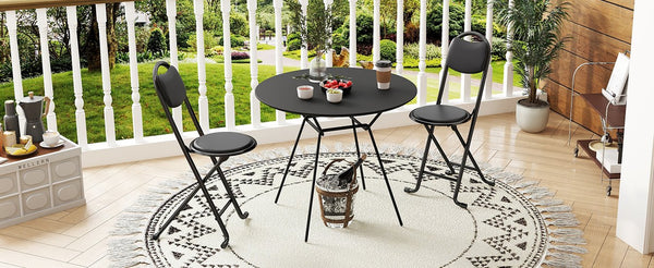 English Elm 2pcs Folding Stool with Back, Cushioned Portable Padded Chairs for Indoor Outdoor Café Kitchen Events Seating W2580P314330