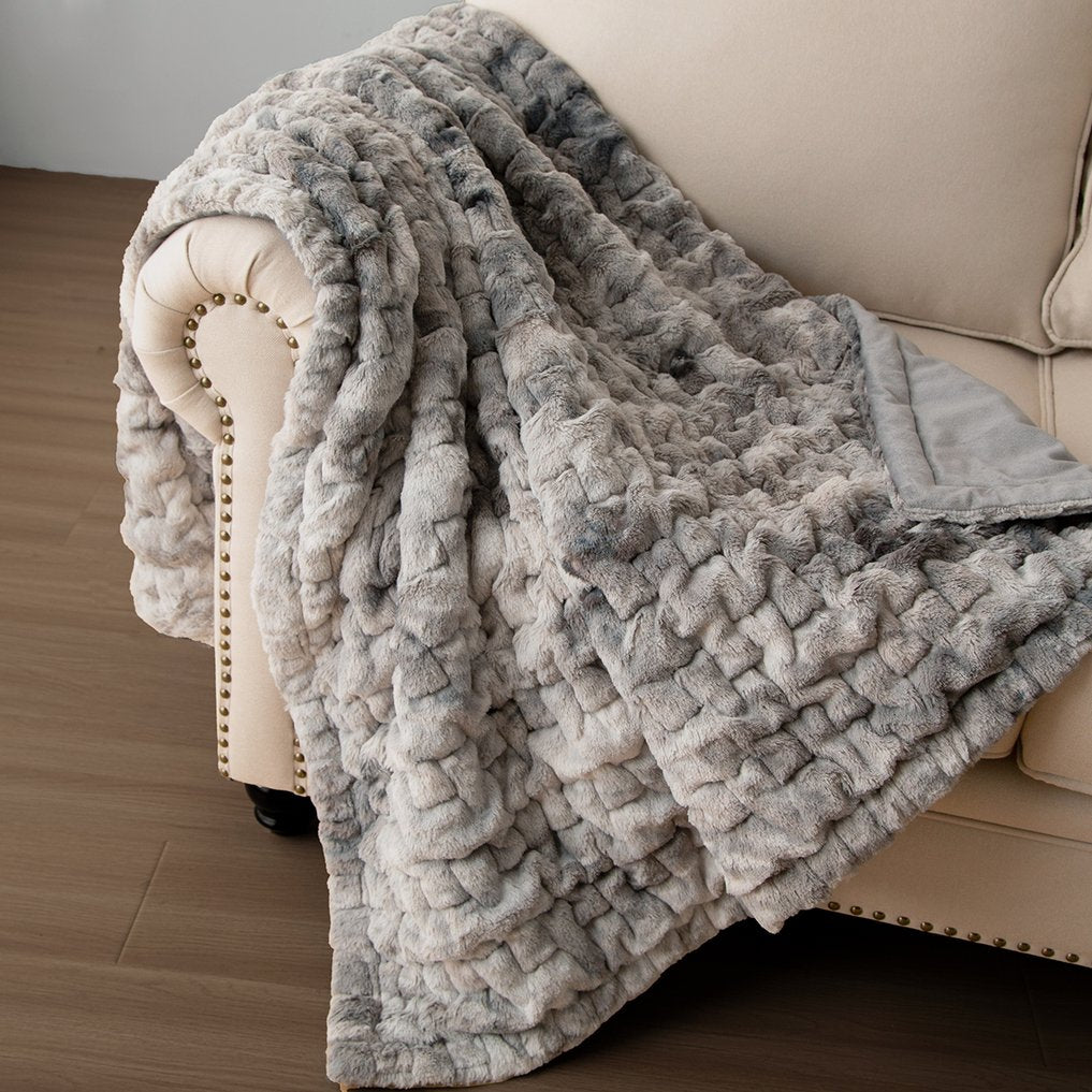 English Elm Faux Fur Throw