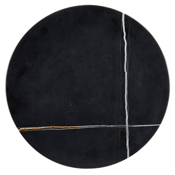 Prado Drinks Table - Modern Italian Marble & Iron Accent Table with Polished Finish, 20.5" High