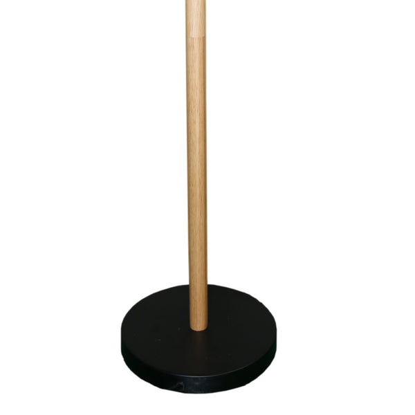 English Elm Ashcroft Furniture - Arc Floor Lamp Curved Standing Light with Drum Shade, Slim Walnut Wood Base for Reading & Decor Black B183P315108