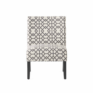 English Elm Christopher Knight Home® - Accent Chair: Contemporary Upholstered Comfort In Grey & Ivory For Stylish Small Spaces N771P218158S