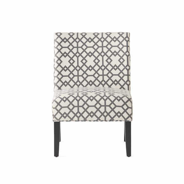 English Elm Christopher Knight Home® - Accent Chair: Contemporary Upholstered Comfort In Grey & Ivory For Stylish Small Spaces N771P218158S