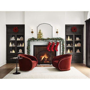 English Elm Swivel Barrel Chair Plush Teddy Fabric Pumpkin Silhouette for Living Room or Bedroom W3244P288860