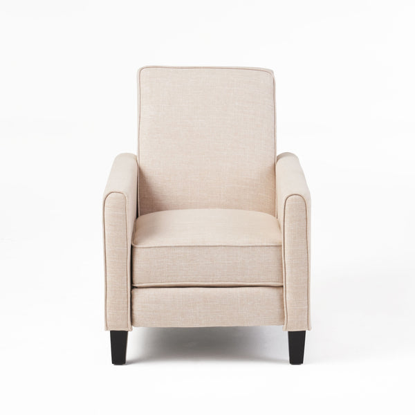 English Elm Christopher Knight Home® - Light Beige Linen Push Back Chair with Plush Padding, Ergonomic Recline, Durable Frame for Home Comfort 52422.00FLBEI