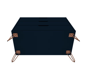 English Elm Rockefeller 35" Dresser with 3 Smooth-Glide Drawers, Metal Splayed Legs, TV-Ready Storage, Anti-Tip Dark Blue B365P398131