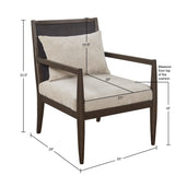 Lillie Transitional Handcrafted Seagrass Back Armchair with Removable Seat Cushion and Back Pillow