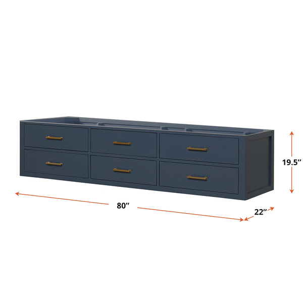 English Elm Blue Double Bath Vanity - Stylish Midcentury Design, Ample Storage & Easy Installation For Modern Spaces B2731P258107