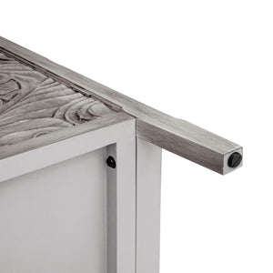 English Elm 2 Door Cabinet with Gold Pattern Handles, Anti-Dump Safety, Non-Slip Feet, Stylish Bedroom Accent (36.23x17.92x10.44) W688P143784