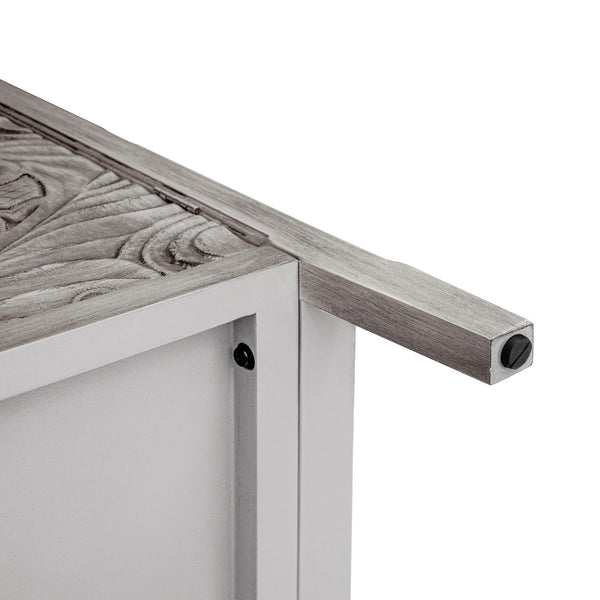 English Elm 2 Door Cabinet with Gold Pattern Handles, Anti-Dump Safety, Non-Slip Feet, Stylish Bedroom Accent (36.23x17.92x10.44) W688P143784