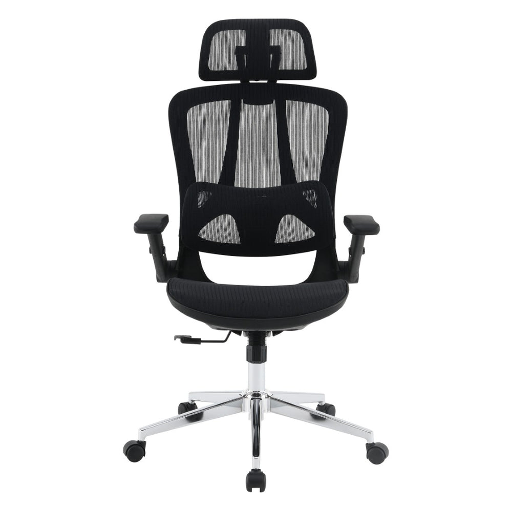 OSP Home Furnishings Matrix Ergonomic Mesh Executive Chair with 4d Arms Lumbar Support and Chrome Base EMH6950CHR-3