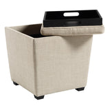 OSP Home Furnishings Rockford Storage Ottoman Cream