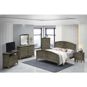 English Elm Stylish Modern King Bed with Durable Particle Board Frame, Neutral Finish, Casual Versatile Design Gray 5 L x 86 W x 8 H B078S00413