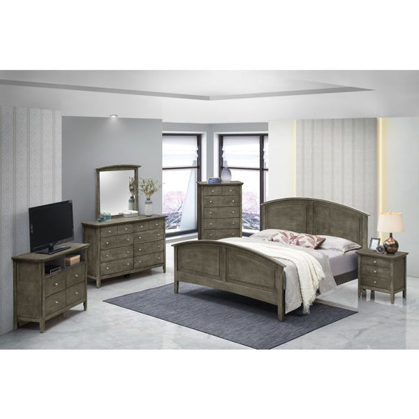 English Elm Stylish Modern King Bed with Durable Particle Board Frame, Neutral Finish, Casual Versatile Design Gray 5 L x 86 W x 8 H B078S00413