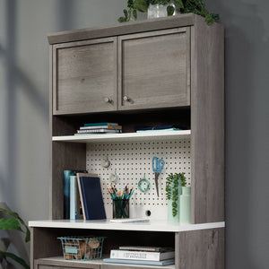 English Elm Hutch, Versatile Brown-Finish Storage Unit With Adjustable Shelves & Pegboard For Any Room'S Needs B356P367857