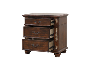 English Elm Lyon G07100-N Nightstand with Velvet-Lined Top Drawer, 3 Smooth-Glide Drawers, Ready-to-Use Wood Piece Cherry 36 L x 21 W x 33 H B078P301575