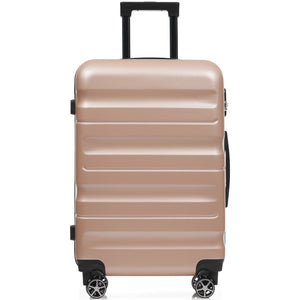 English Elm Hardshell Abs Four Piece Luggage Set with Spinner Wheels Tsa Lock Packing Cubes Champagne N730P262653E