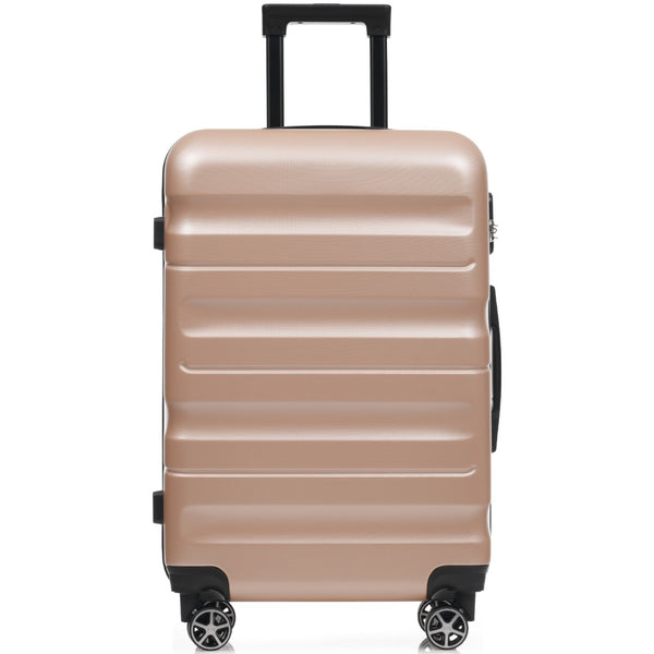 English Elm Hardshell Abs Four Piece Luggage Set with Spinner Wheels Tsa Lock Packing Cubes Champagne N730P262653E